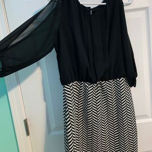 black and white dress